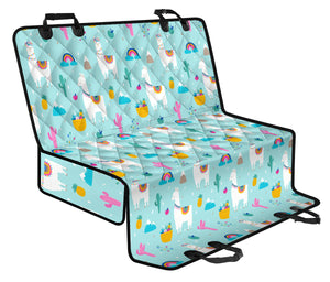 Llama Alpaca Cactus Leaves Pattern Dog Car Seat Covers