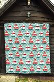 Red White Sailboat Wave Background Premium Quilt