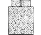 Garlic pattern black white Quilt Bed Set
