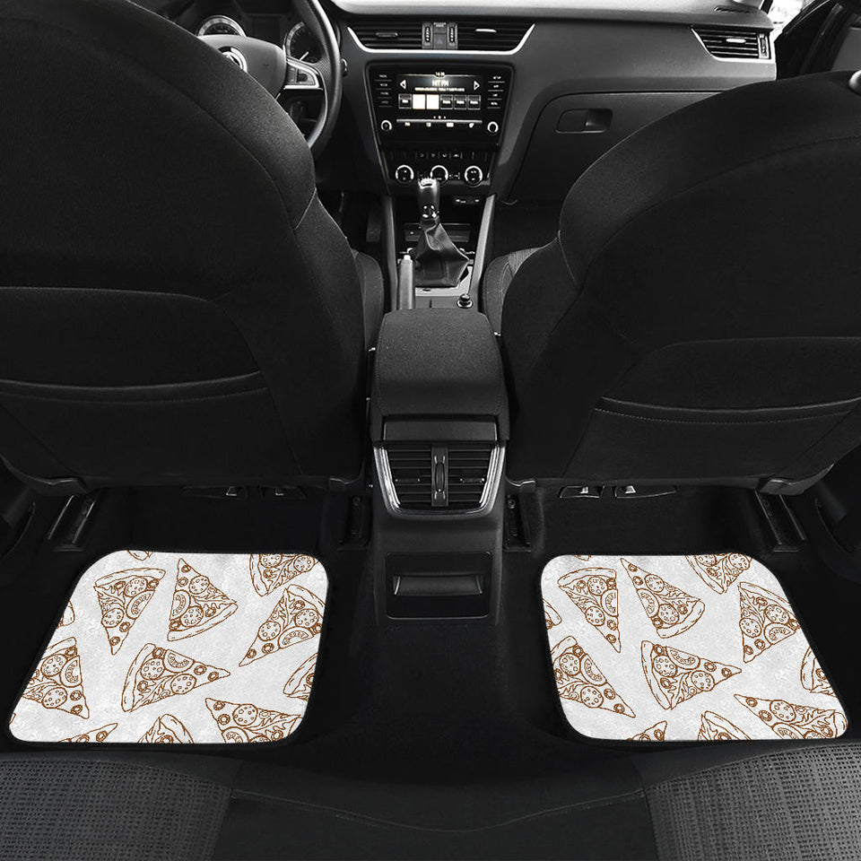 Hand Drawn Pizza Pattern Front And Back Car Mats