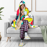 Watercolor Bowling Ball Pins Hooded Blanket