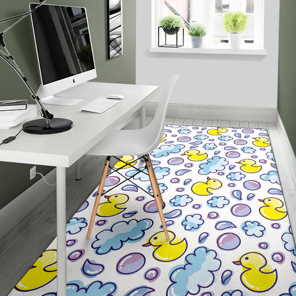 Duck Toy Pattern Print Design 01 Area Rug