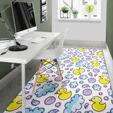Duck Toy Pattern Print Design 01 Area Rug