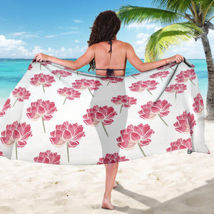 Pink Lotus Waterlily Pattern Sarong