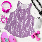 Lavender flowers purple pattern Women Racerback Tank Top