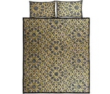 arabic star gold pattern Quilt Bed Set