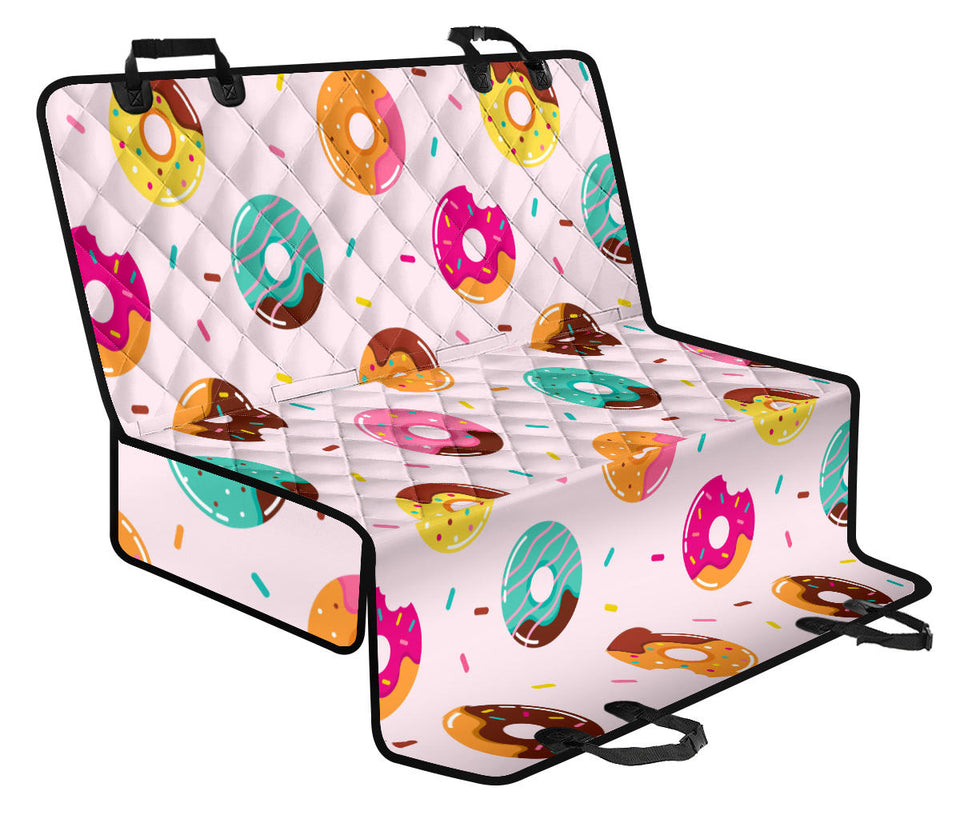 Donut Pattern Glaze Pink Background Dog Car Seat Covers
