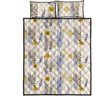Lavender modern pattern blackground Quilt Bed Set