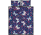 Colorful butterfly flower pattern.eps Quilt Bed Set