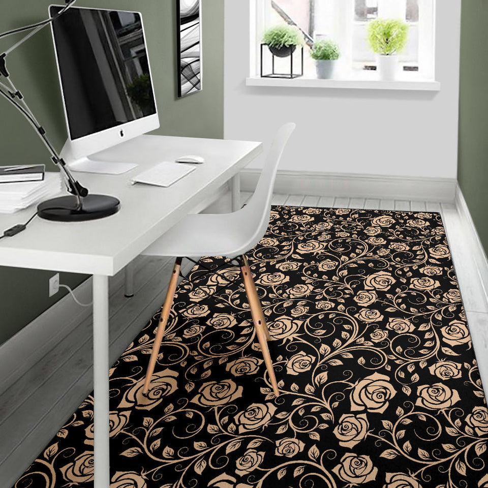 Rose Pattern Print Design 04 Area Rug