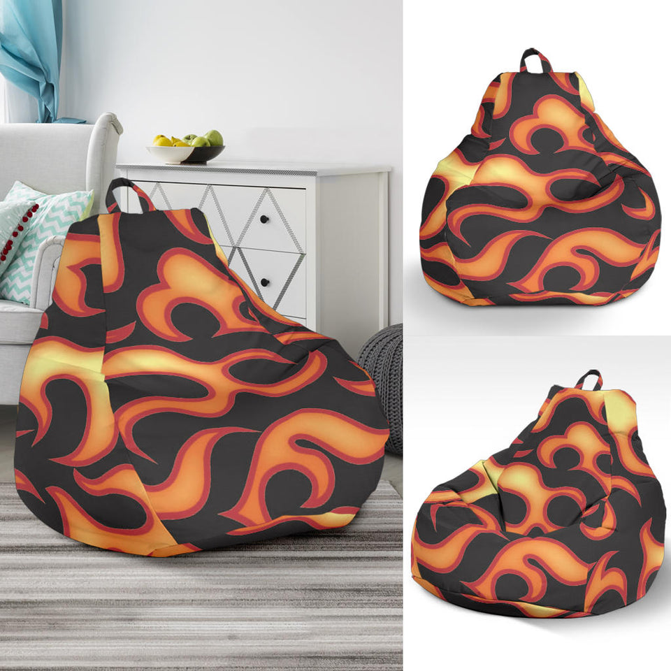 Fire Flame Dark Pattern Bean Bag Cover