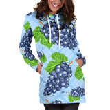 Watercolor Grape Pattern Women'S Hoodie Dress