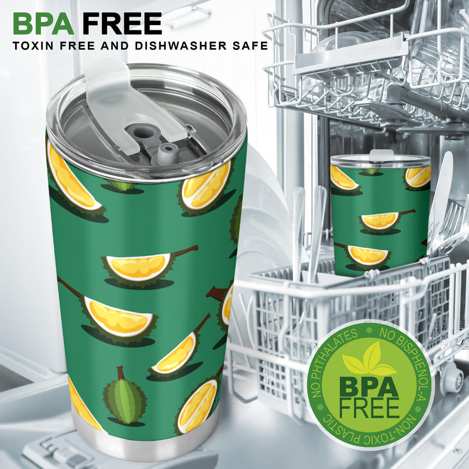 Durian Pattern Green Background Tumbler