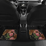 Horse Head Wild Roses Pattern Front And Back Car Mats