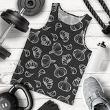 Garlic pattern black background Men Tank Top