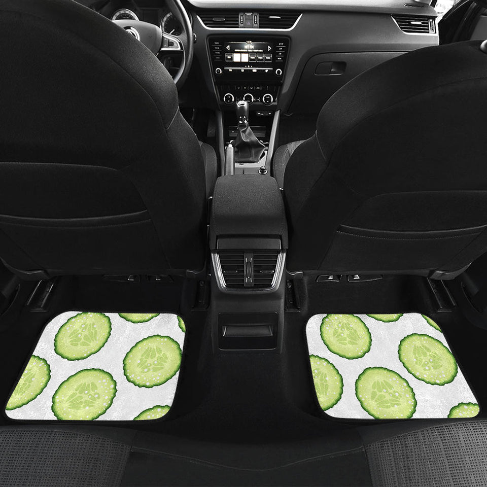 Cucumber Slices Pattern Front And Back Car Mats
