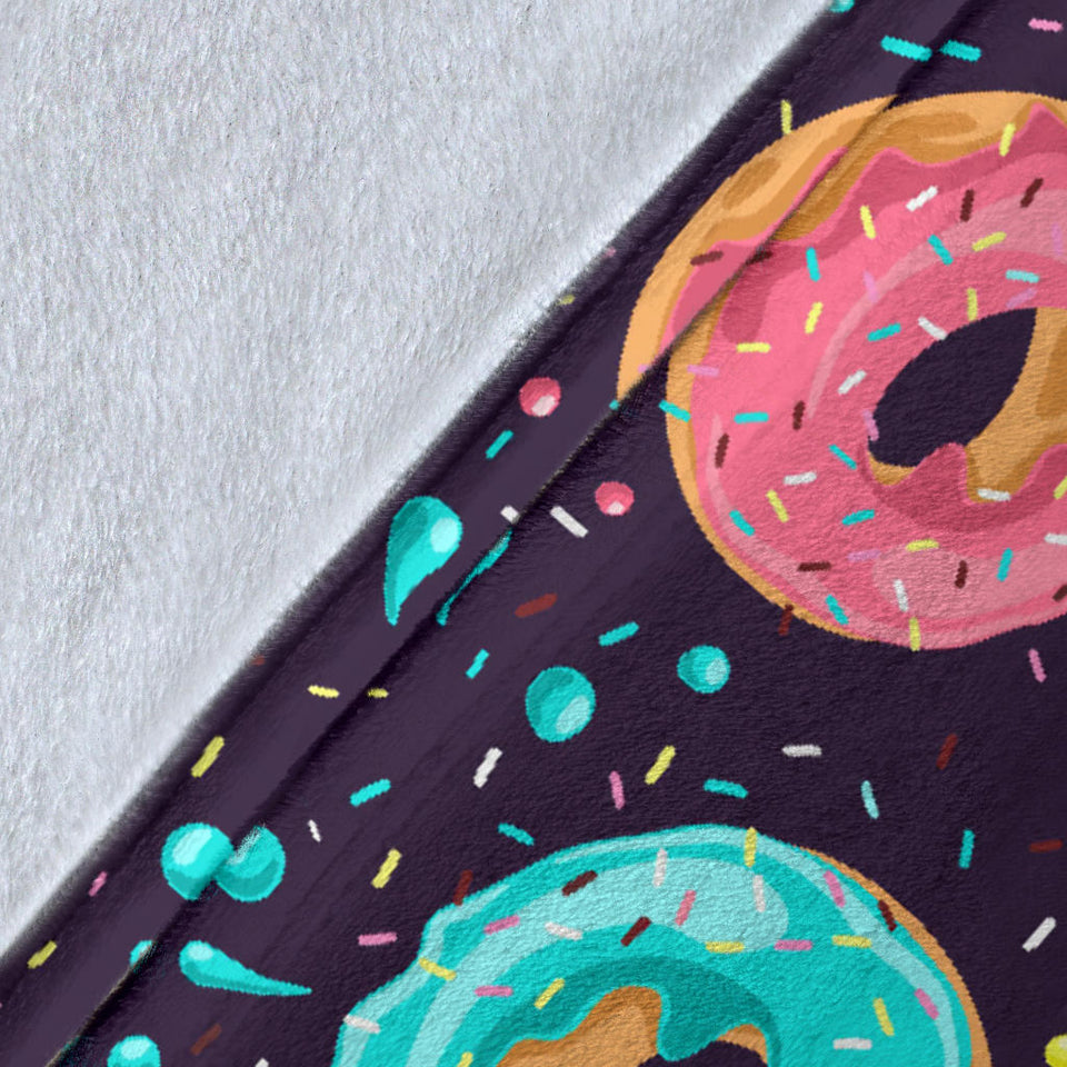 Colorful Donut Glaze Pattern Premium Blanket