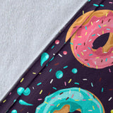 Colorful Donut Glaze Pattern Premium Blanket