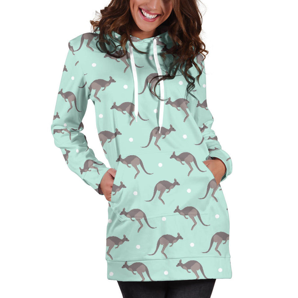 Kangaroo Pattern Background Women'S Hoodie Dress