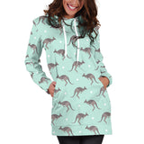Kangaroo Pattern Background Women'S Hoodie Dress