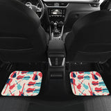 Red Blue Guitar Pattern Front And Back Car Mats