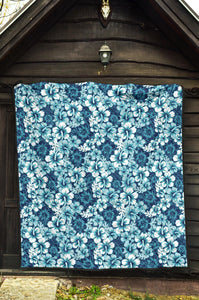 Hibiscus Pattern Print Design 03 Premium Quilt