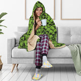 Green Hop Pattern Hooded Blanket