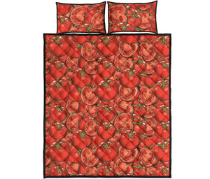 Red Tomato Pattern Quilt Bed Set