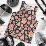 Christmas gingerbread cookie pattern Men Tank Top
