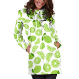 Lime Design Pattern Women'S Hoodie Dress