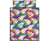 Colorful crow illustration pattern Quilt Bed Set