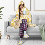 Gold Grape Pattern Hooded Blanket
