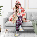 Watermelon Pattern Hooded Blanket