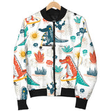 Cute Crocodile Pattern Women'S Bomber Jacket