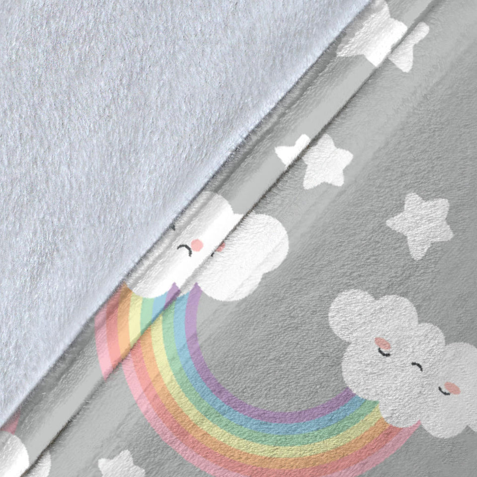 Cute Rainbow Clound Star Pattern Premium Blanket