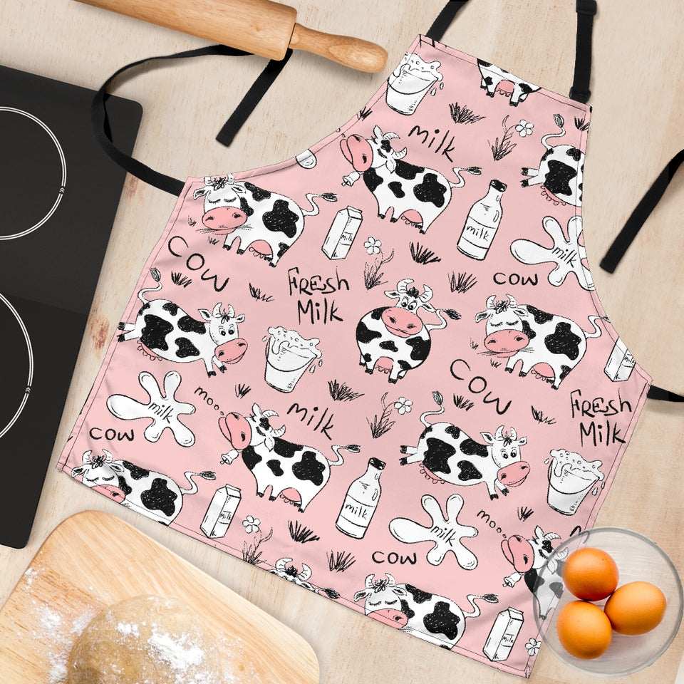 Cows Milk Product Pink Background Adjustable Apron