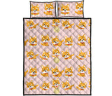 Cute shiba inu dog pattern  Quilt Bed Set