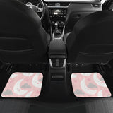 Cute Moon Cloud Star Pattern Pink Dot Background Front And Back Car Mats