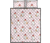 Cute Shiba Inu Dog Apple pattern Quilt Bed Set