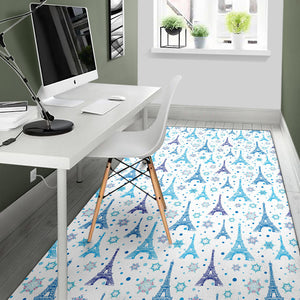 Eiffel Tower Pattern Print Design 01 Area Rug