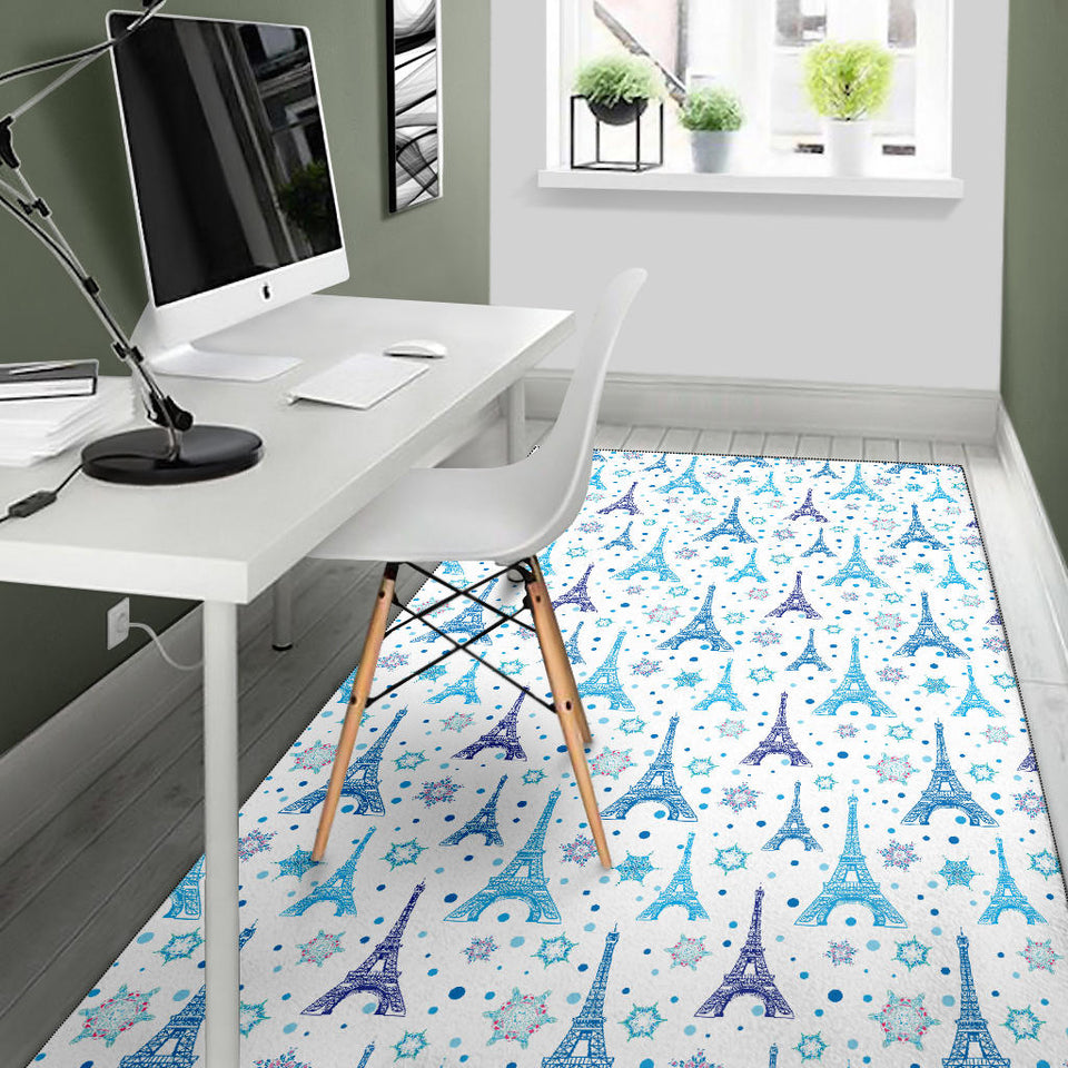 Eiffel Tower Pattern Print Design 01 Area Rug