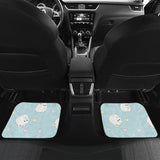 White Cute Hamsters Heart Pattern Front And Back Car Mats