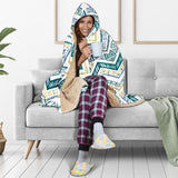 Zigzag  Chevron Paint Design Pattern Hooded Blanket
