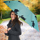 Sea Turtle With Blue Ocean Backgroud Umbrella