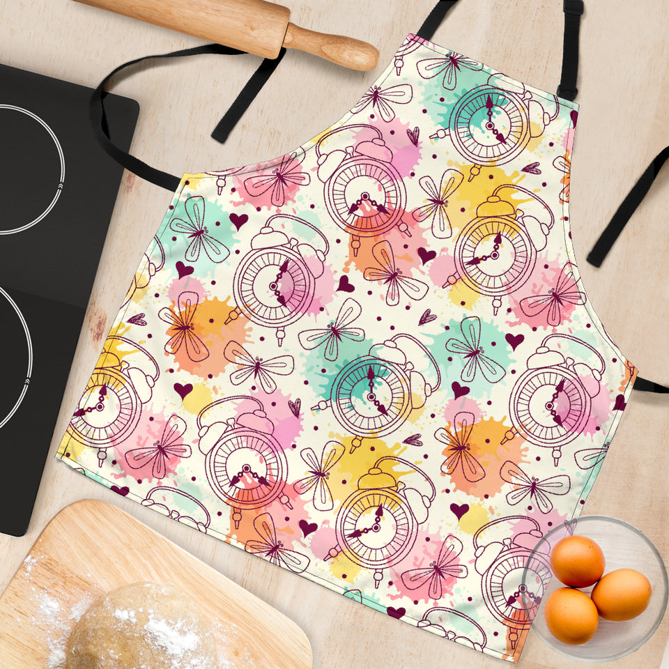 Clock Butterfly Pattern Adjustable Apron