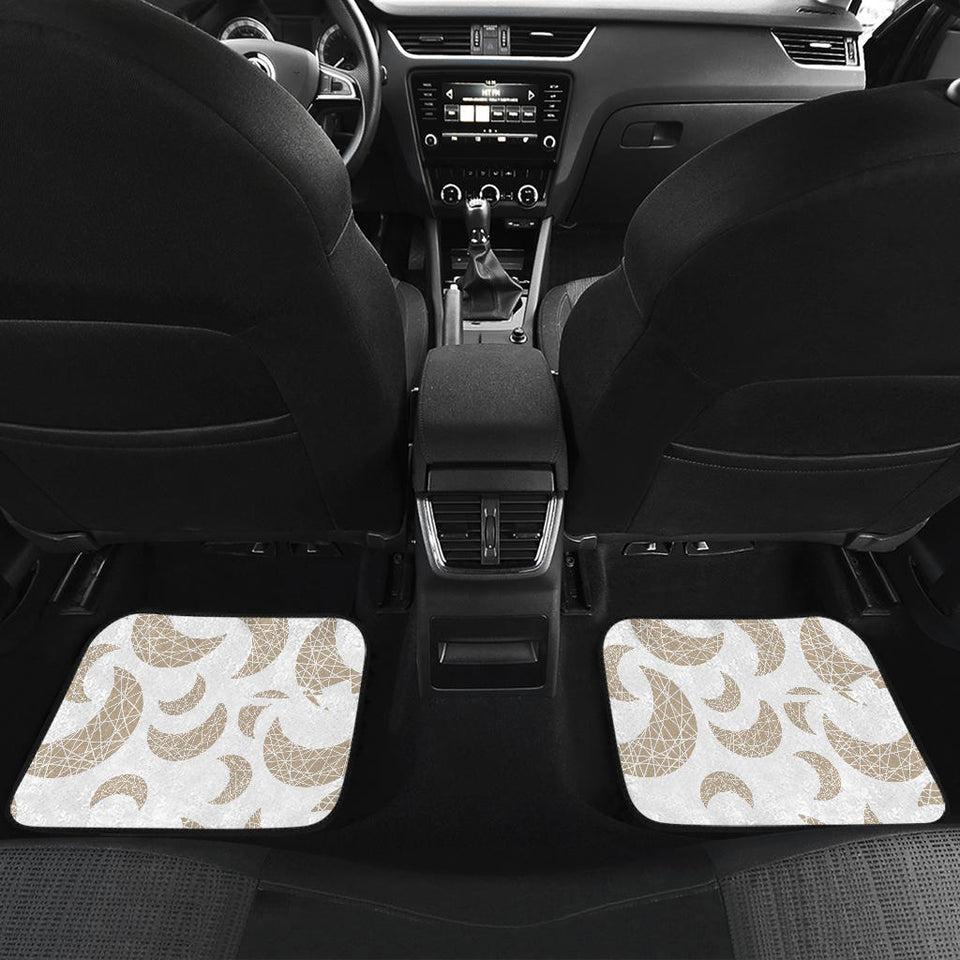 Cool Gold Moon Abstract Pattern Front And Back Car Mats