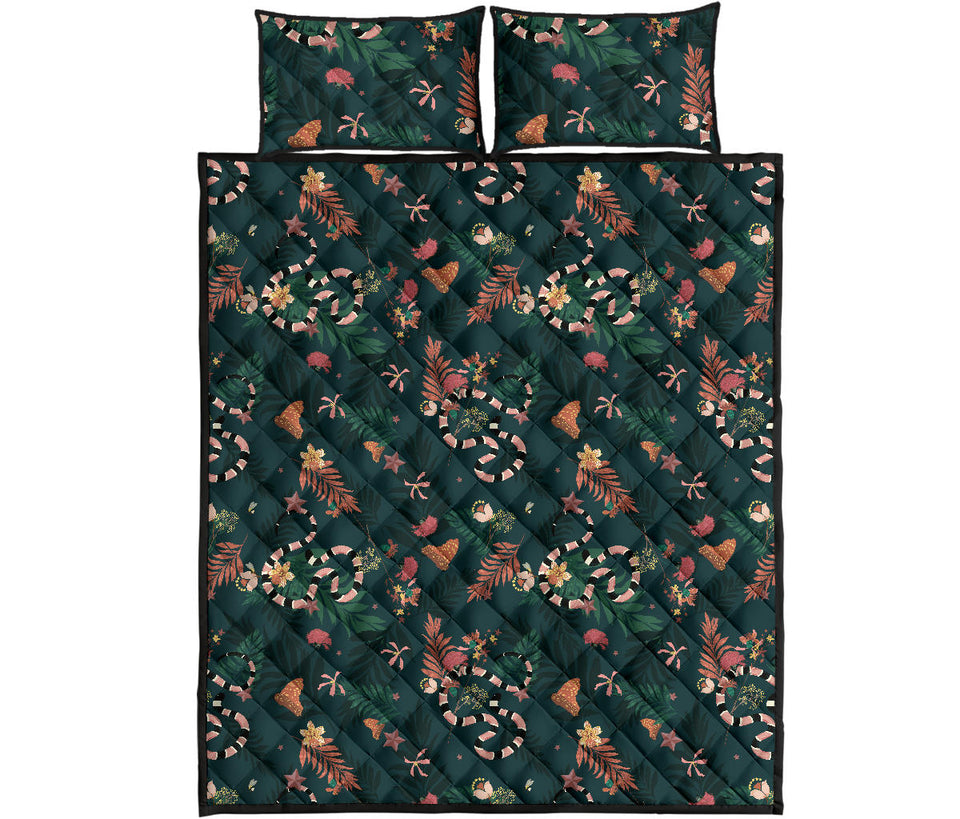 Snake forest pattern Quilt Bed Set
