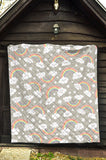 Cute Rainbow Clound Star Pattern Premium Quilt