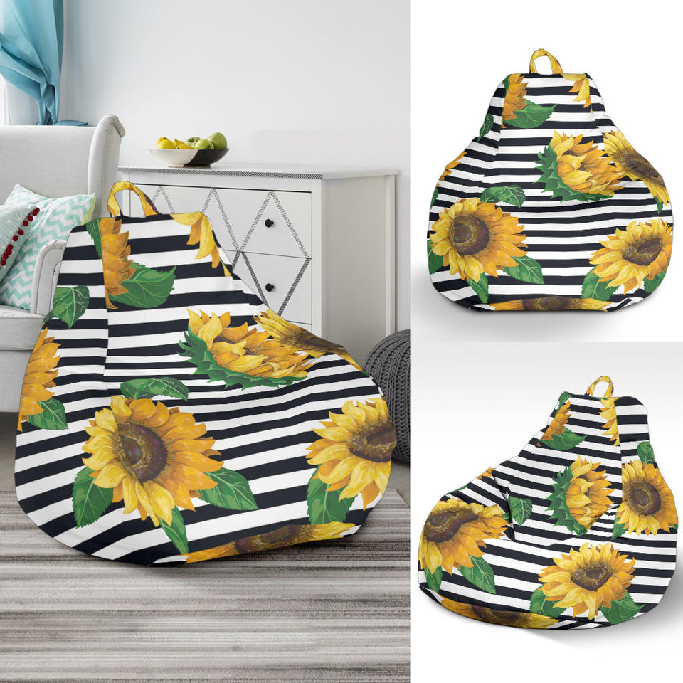Sunflowers Ribbon Background Bean Bag Cover