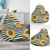 Sunflowers Ribbon Background Bean Bag Cover